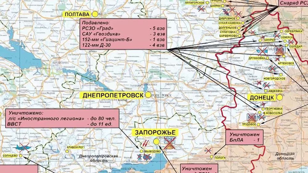 В ходе контрбатарейной борьбы уничтожен украинский взвод РСЗО «Ольха» и американских HIMARS в Харьковской области — Минобороны РФ