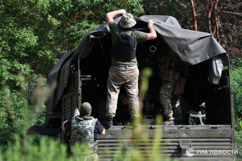 Работа минометного расчёта НМ ЛНР в Харьковской области