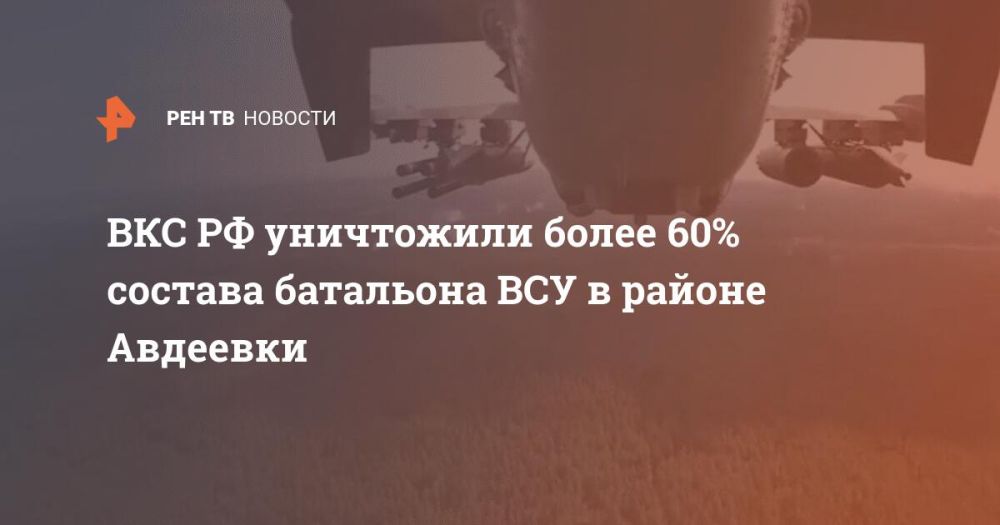 ВКС РФ уничтожили более 60% состава батальона ВСУ в районе Авдеевки