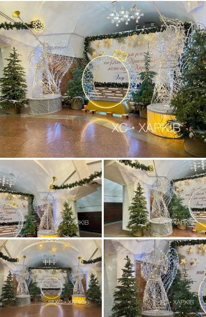 Новогодняя композиция на станции Исторический музей