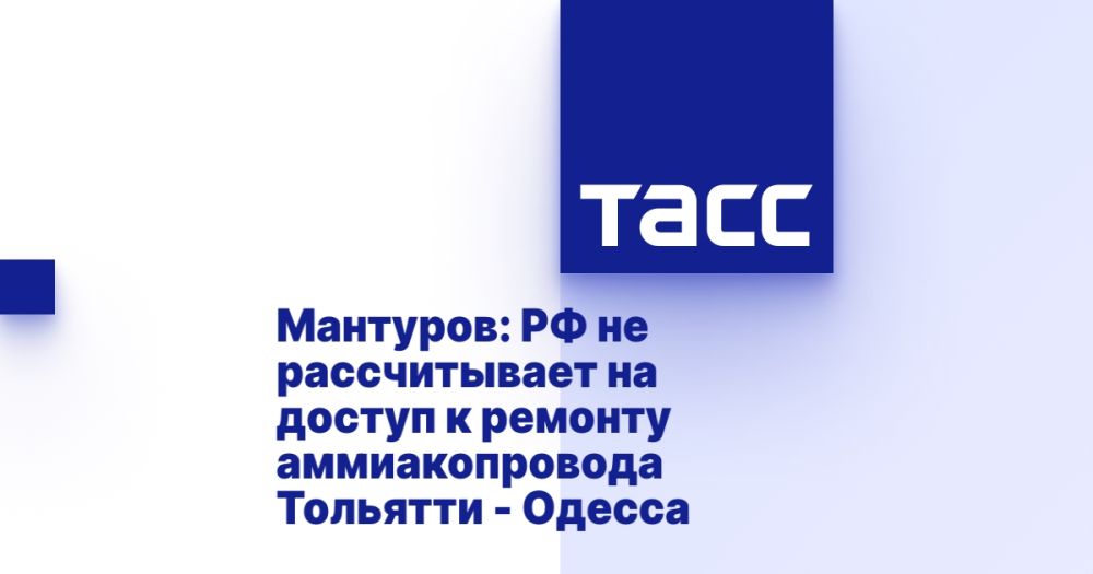 Мантуров: РФ не рассчитывает на доступ к ремонту аммиакопровода Тольятти - Одесса