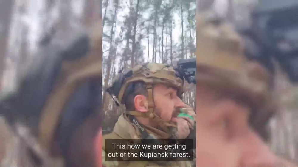 Украинские военные сваливают из Купянских лесов на пикапе забитым трупами