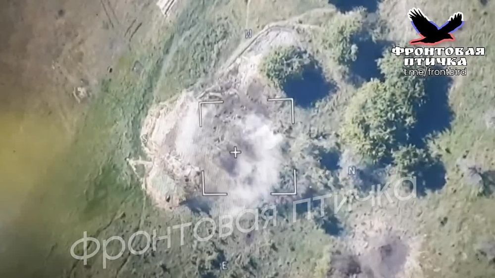 Харьковская область. Прямое попадание по блиндажу ВСУ