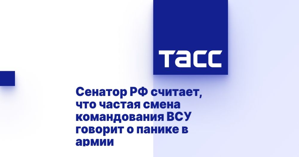 Сенатор РФ считает, что частая смена командования ВСУ говорит о панике в армии
