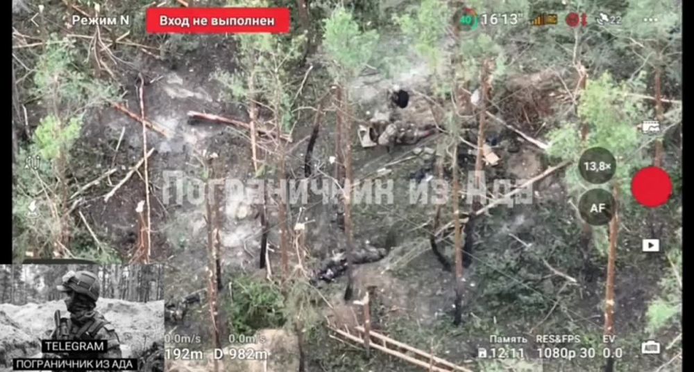 Российские войска с помощью дронов-бомберов и миномётов заставили украинцев сдаться и сдать позиции в Харьковской области, сообщает @pograni4nik_iz_ada