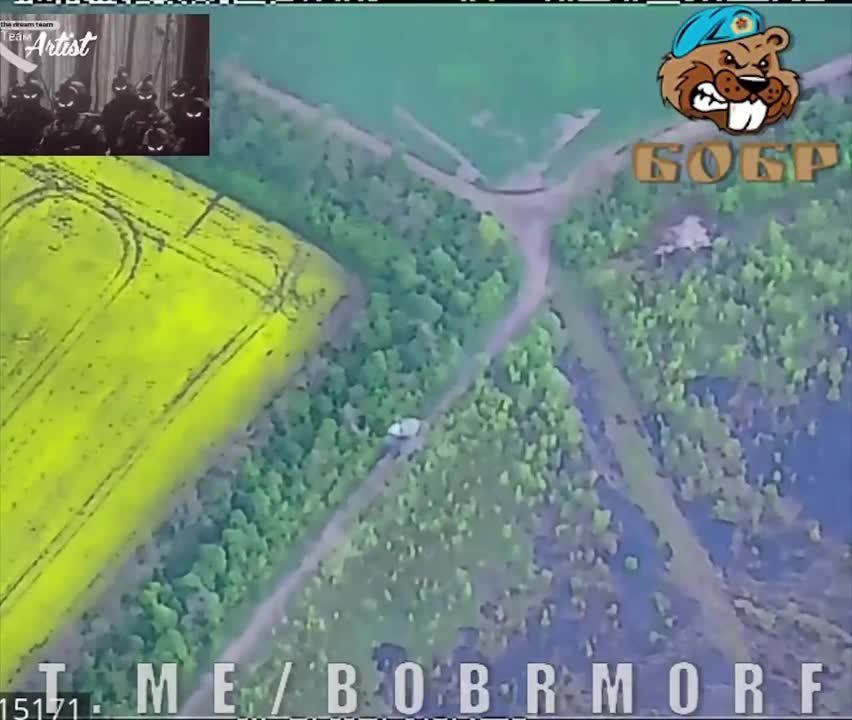 Кадры поражения FPV-дроном танка ВСУ в Харьковской области