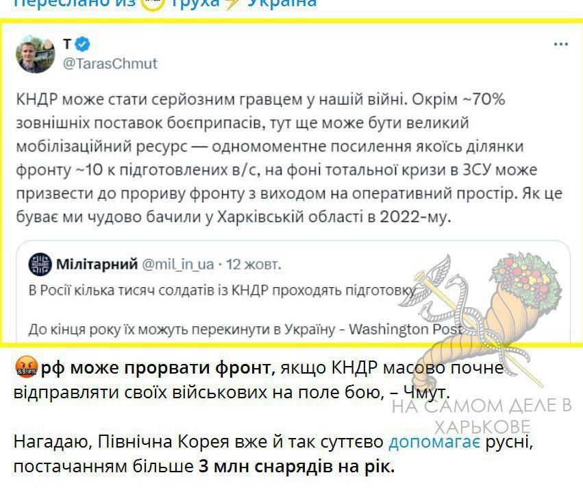 Очередные сказки. Украинские пропагандисты пытаются оправдать очередные провалы на фронте тем, что России якобы помогает КНДР