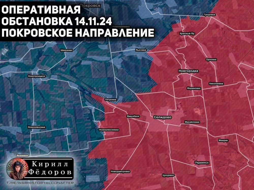 Оперативная обстановка на фронтах к вечеру 14 ноября