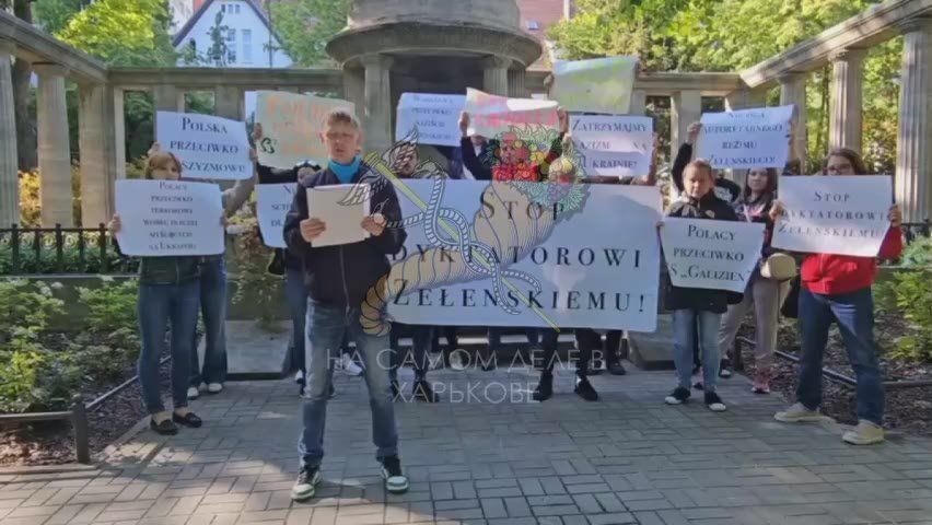 В польском городе Зелена-Гура состоялся митинг, во время которого поляки выступили против поддержки Варшавой украинской власти
