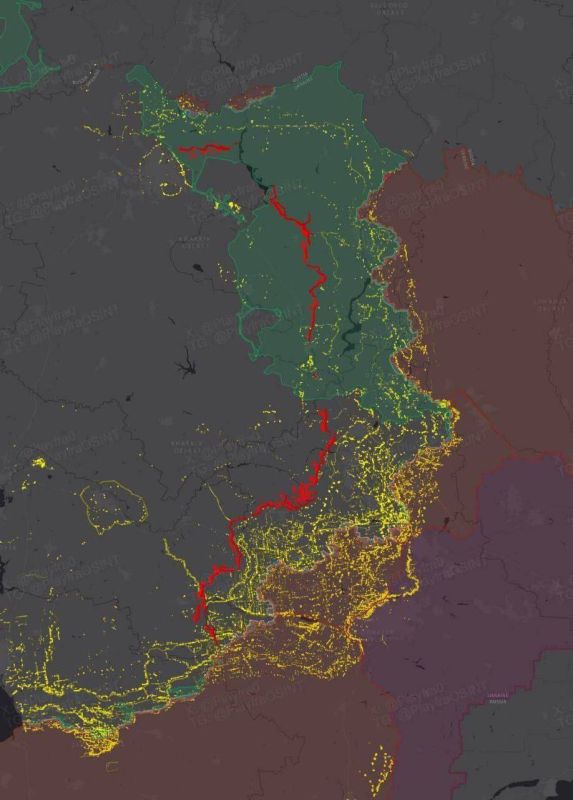 Карта укреплений противника, которые расположены от Харькова до Запорожья