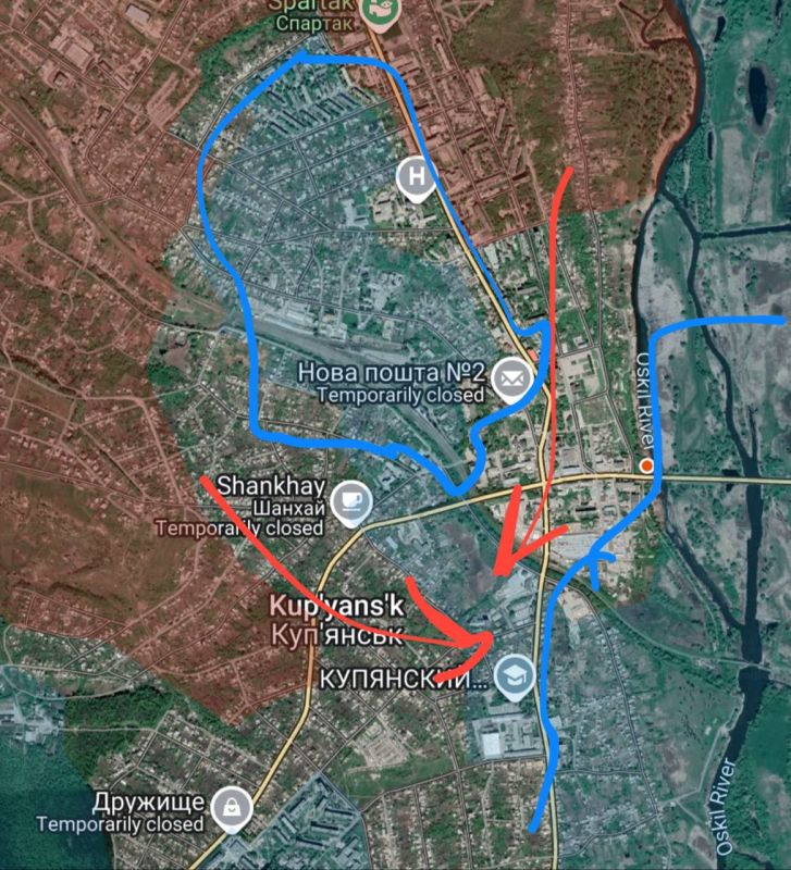 Купянск. Осталась последняя улица (Привокзальная) вдоль которой еще передвигаются окруженные в городе подразделения противника