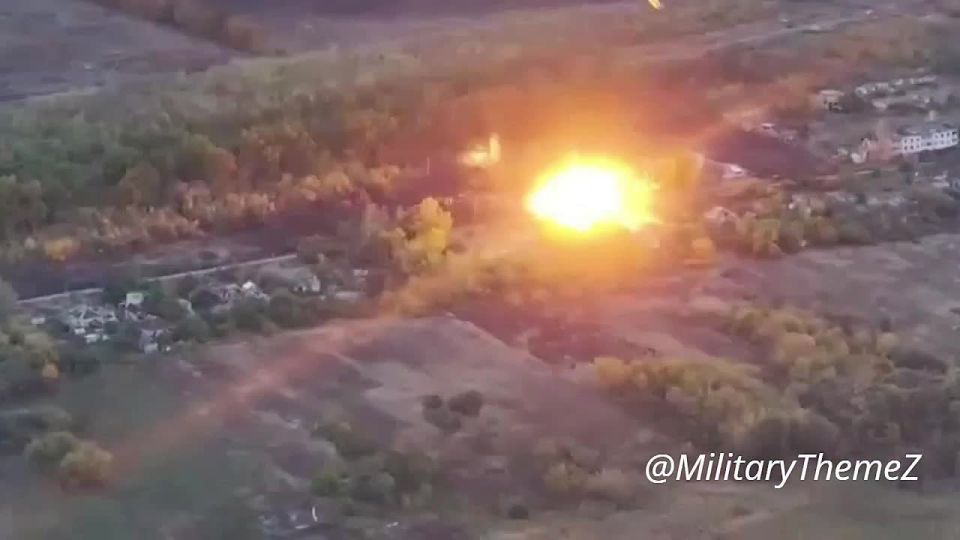 Боевая работа СУ-34 по "ФАБизации" боевиков из 43 омбр ВСУ, в н.п. Куриловка на Купянском направлении