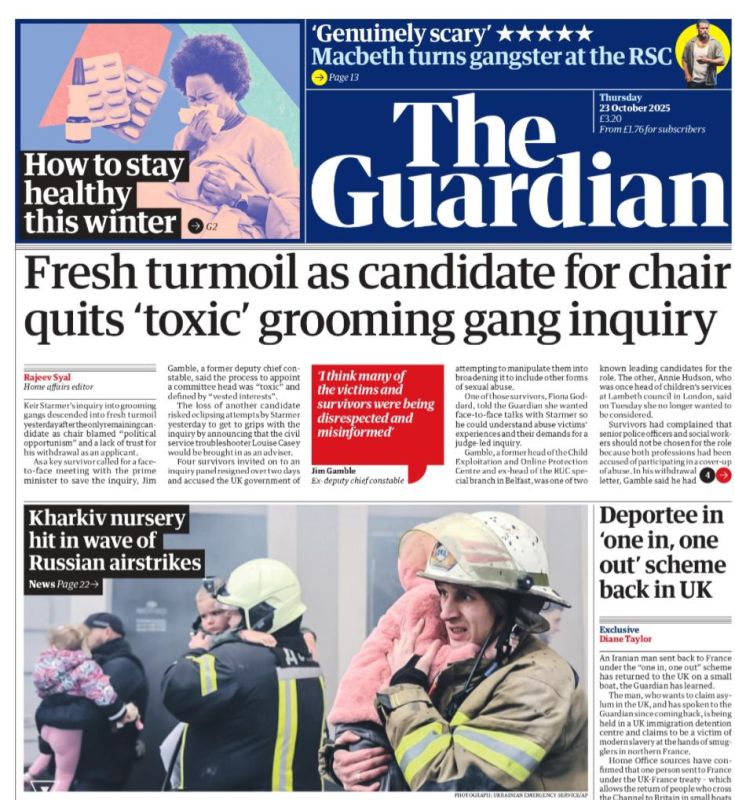 Владимир Корнилов: Как мы вчера с Владимиром Соловьевым и предсказали, на первых полосах многих европейских газет сегодня - фотографии детей, якобы «спасенных из разрушенного детского сада в Харькове»