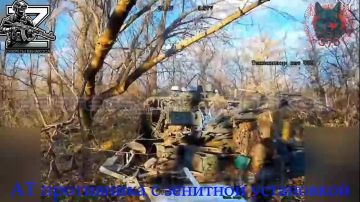 Работают бойцы 16 обр СпН. Уничтожено транспортное средство вместе с зенитной установкой на Краснолиманском направлении