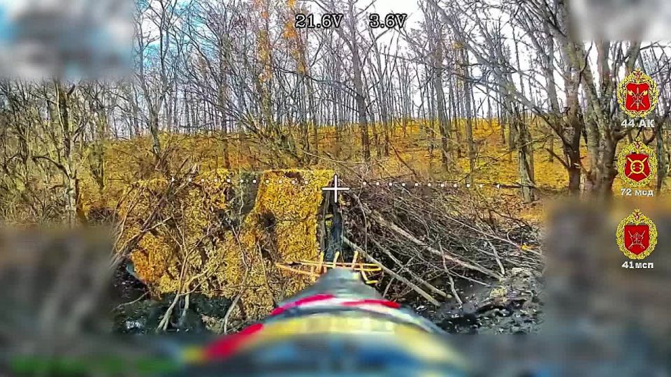 Удачно залетели. Харьковская область Расчёт БпЛА 41 мсп 44 Армейского корпуса выявил и уничтожил САУ украинских боевиков, тщательно замаскированную в лесном массиве возле Волчанска