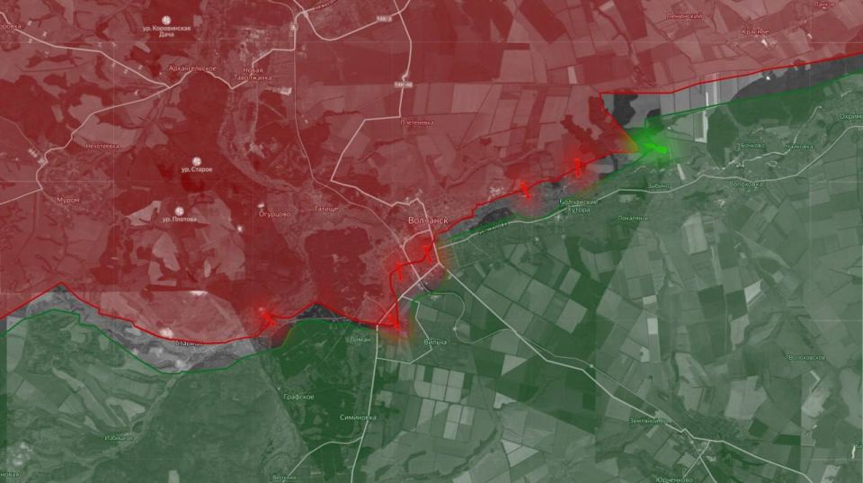 «На Харьковском направлении российские войска, продвинувшись в Волчанске, продолжили наступать и в районе соседнего Цегельного, захватив населенный пункт