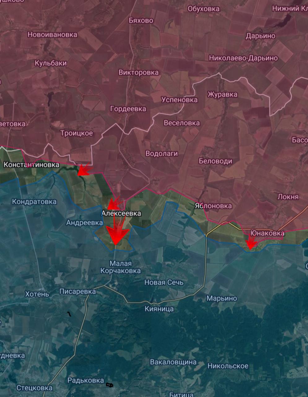 Сумское направление. Алексеевка вся под полным контролем наши сил, противник контратакует малыми группами