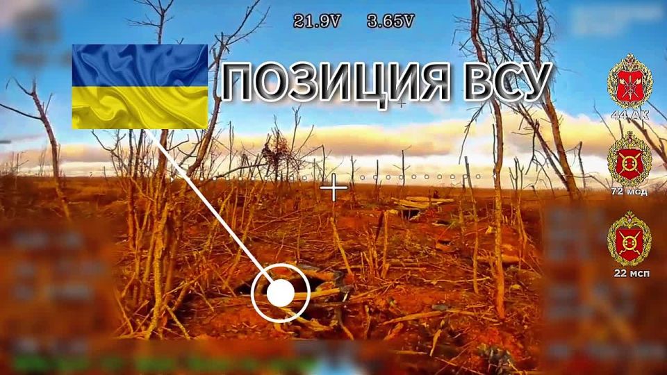 Прощай, опорник!. Сумская область Расчёт БпЛА 22 мсп 44 Армейского корпуса провёл успешное уничтожение укреплённого опорного пункта ВСУ