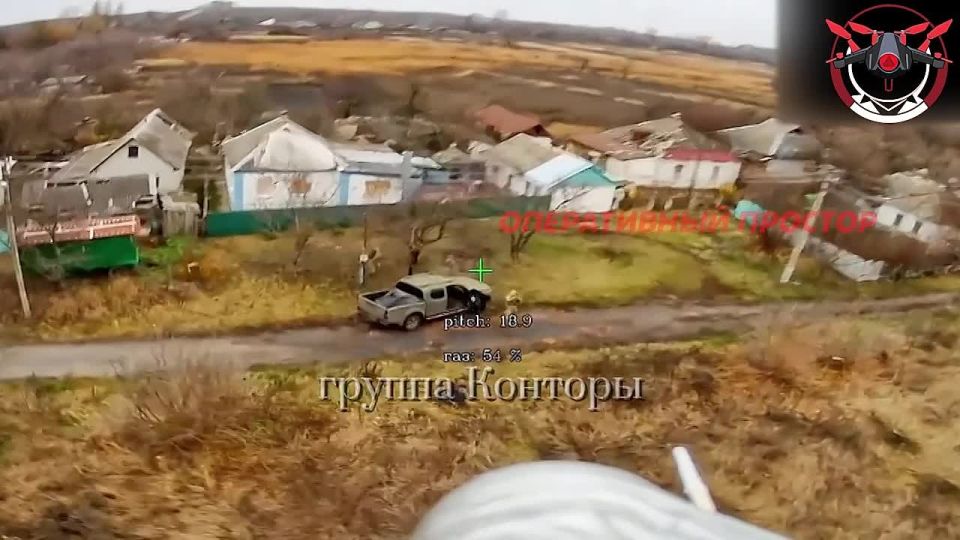 Куриловка Купянский район. Уничтожение пикапа противника