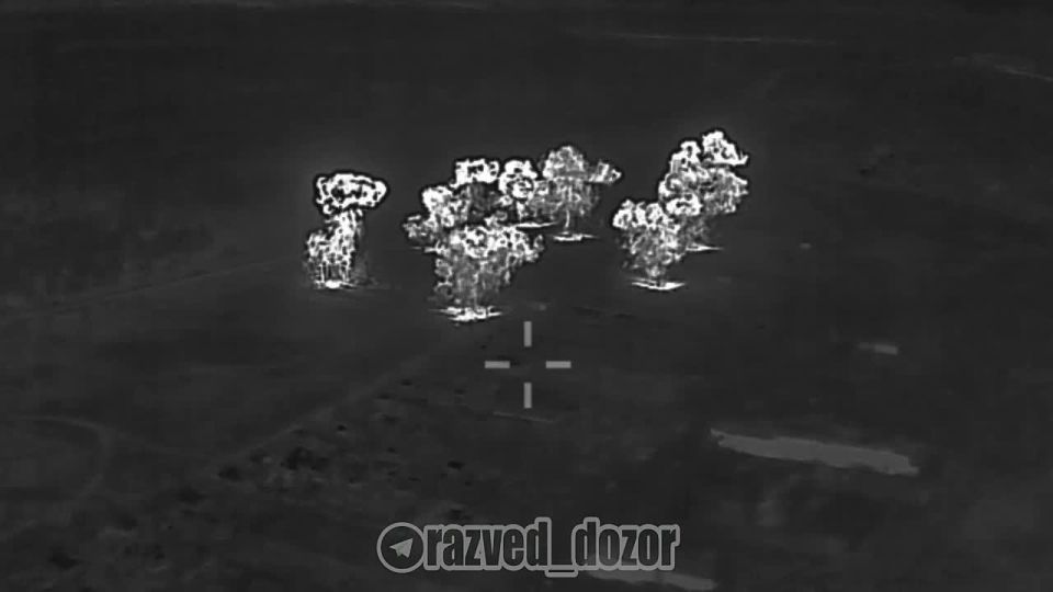 Прилеты ракет от ТОСов по украинским позициям за Волчанском