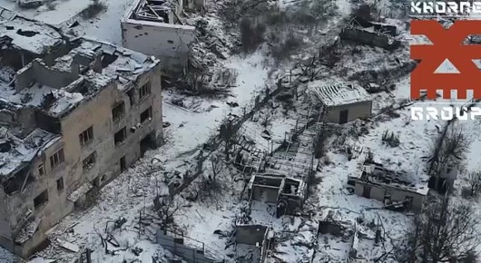 Панорама Купянска в Харьковской области, снятая украинским дроном, где всё ещё идут бои