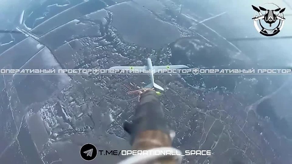 Зенитный ФПВ сбивает украинский разведывательный БПЛА Лелека-100 на Купянском направлении