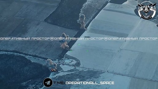 Авиаудар по опорнику ВСУ с последующей детонацией склада БК в районе села Пристин Харьковской области