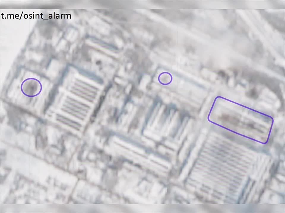 Спутниковые снимки низкого разрешения результатов ударов дронов-камикадзе «Герань-2» и ракет по объектам промышленности в Харьковской области, Киеве и Киевской области, нанесённых 3 февраля