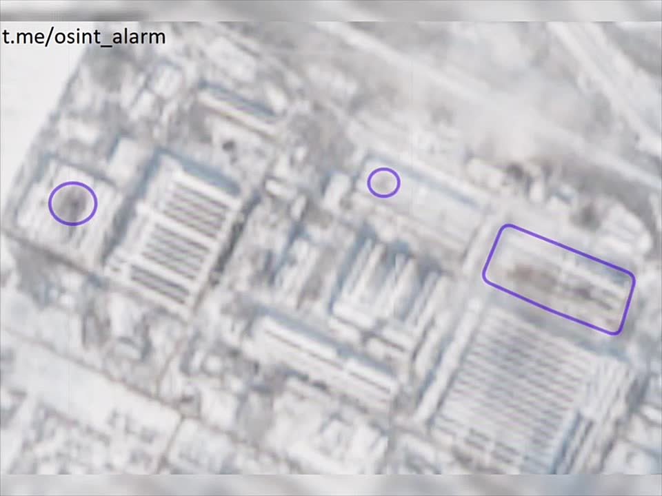 Спутниковые снимки низкого разрешения результатов ударов дронов-камикадзе «Герань-2» и ракет по объектам промышленности в Харьковской области, Киеве и Киевской области, нанесённых 3 февраля