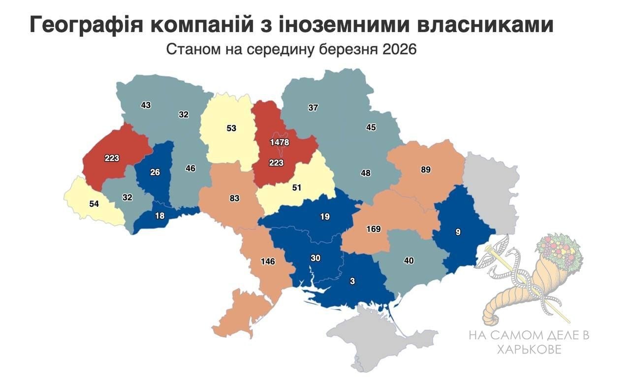 Отэто покращення!. Харьковская область вошла в пятерку регионов Украины по количеству компаний с иностранными собственниками По состоянию на 2025 год в регионе насчитывается 89 таких предприятий с годовым доходом более 100...