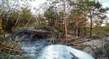 Уничтожение САУ противника в лесном массиве в районе н.п. Ковшаровка