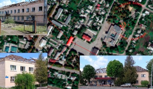 Сегодня в 09:50 БПЛА «Гербера» посетила здание в центральной части н.п. Шевченково Харьковской области