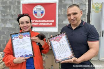 Коллективу Белгородской общественной организации «Возрождение» была вручена благодарность от Главы ВГА Харьковской области Виталия Ганчева за оказание гуманитарной помощи жителям освобождённых территорий Харьковской области