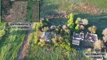 Гвардейцы 1-й Танковой армии демонстрируют контроль населенного пункта ГЛУШКОВКА