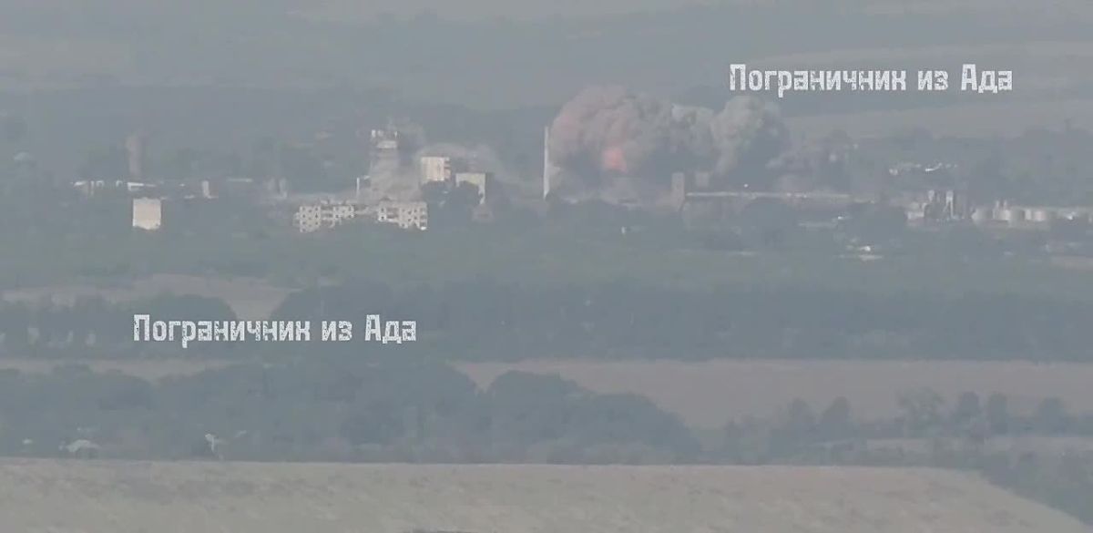 Удар по ПВД ВСУ с помощью ФАБа в н.п. Приколотное, Харьковская область