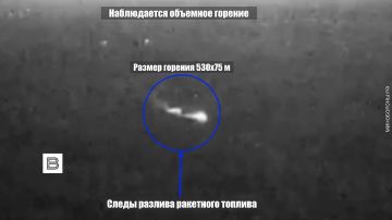 Минобороны России опубликовало кадры поражения двумя ракетами «Искандер» и семью БПЛА «Герань» места подготовки запуска ракет «Фламинго» в районе Фёдоровки Харьковской области