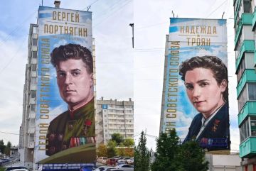 В Красноярске появились муралы с портретами Героев Советского Союза