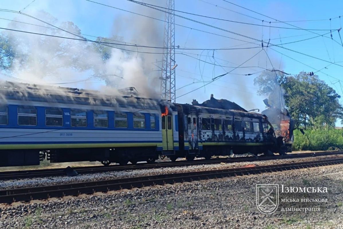 Нанесен удар по головному вагону электропоезда на маршруте "Харьков-Изюм"