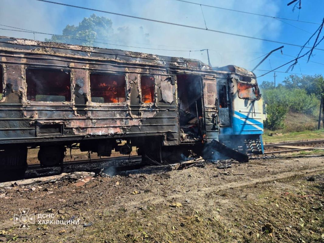 В Харьковской области уничтожен очередной головной вагон электропоезда ЭР2
