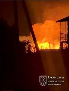 Прилет нескольких ФАБов по Изюму вечером
